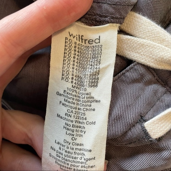 𝅺ARITZIA Wilfred Purple Grey Tie Waist Trousers 8 - Picture 3 of 5